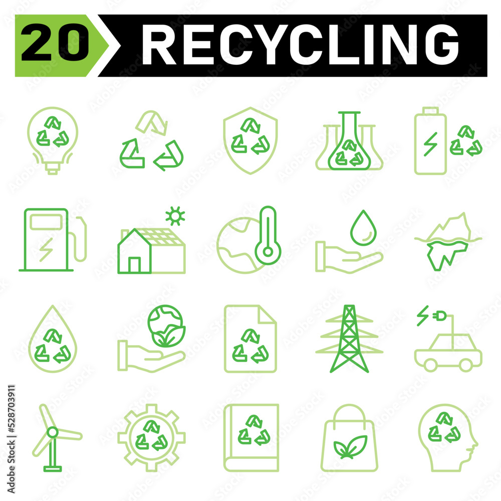 Ecology and Recycle icon set include recycling, waste, material, shield, protect, chemistry, science, battery, charging, station, electric, charger, house, solar, panel, home, thermometer, warming Ecology and Recycle icon set include recycling, waste, material, shield, protect, chemistry, science, battery, charging, station, electric, charger, house, solar, panel, home, thermometer, warming
