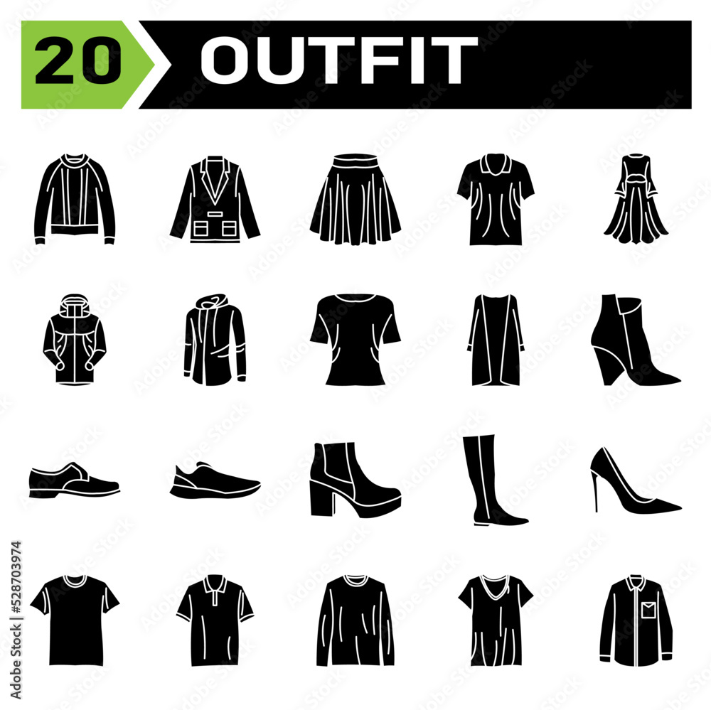 Outfit icon set include fashion, clothing, clothes, apparel, shirt, wear, shoes, man, footwear, male, shoe, sport bra, bra, outfit, female, summer, style, accessory, design, bag, cartoon Outfit icon set include fashion, clothing, clothes, apparel, shirt, wear, shoes, man, footwear, male, shoe, sport bra, bra, outfit, female, summer, style, accessory, design, bag, cartoon