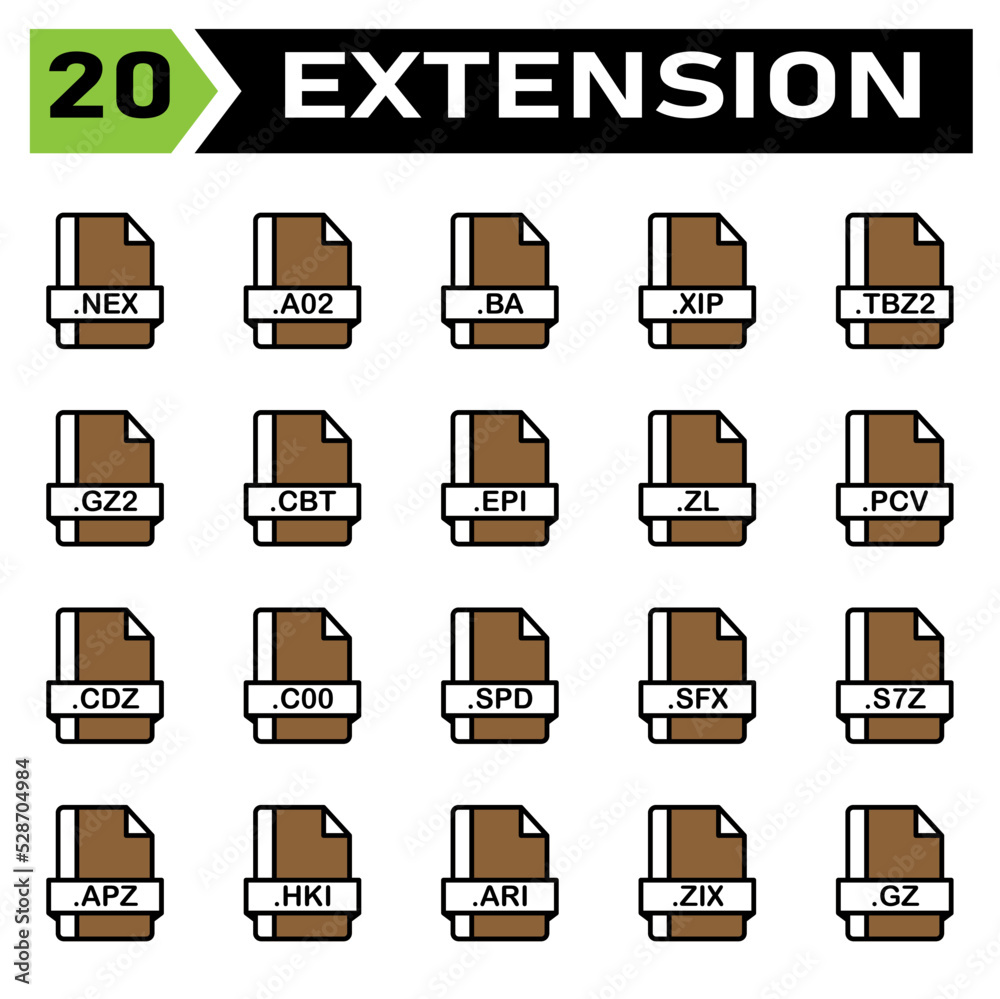 File extension icon set include file, document, extension, icon, type, set, format, vector, symbol, design, graphic, software, sign, application, image, label, nex, a02, ba, xip, tbz2, gz2, cbt, epi File extension icon set include file, document, extension, icon, type, set, format, vector, symbol, design, graphic, software, sign, application, image, label, nex, a02, ba, xip, tbz2, gz2, cbt, epi