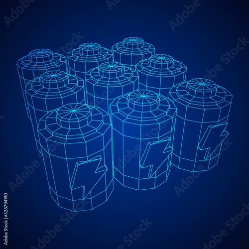 Alkaline cylinder battery with bolt icon