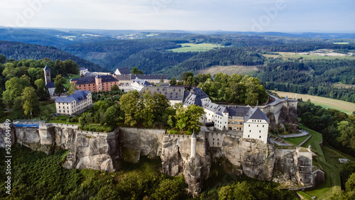 View of K  nigstein Fortress in Saxon Switzerland  National park Saxon Switzerland  Germany 