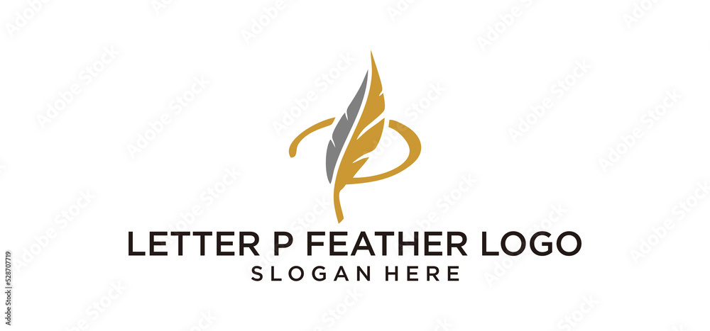 Leather p feather logo