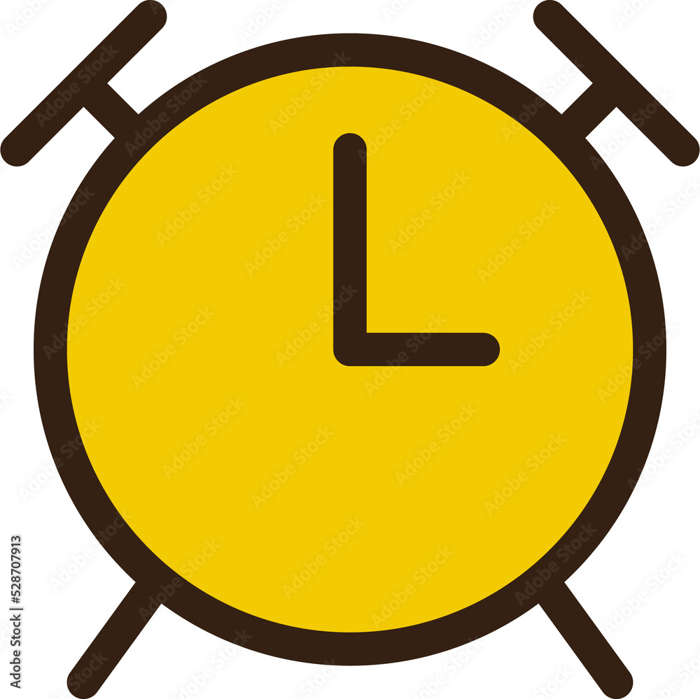 Alarm clock RGB color ui icon. Wake up in morning routine. Simple