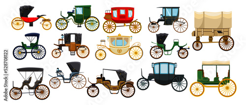 Fotografia Vintage carriages for royals vector illustrations set