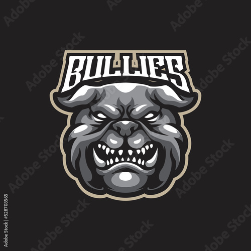 Bulldog mascot logo design vector with modern illustration concept style for badge, emblem and t shirt printing. Angry bulldog illustration.