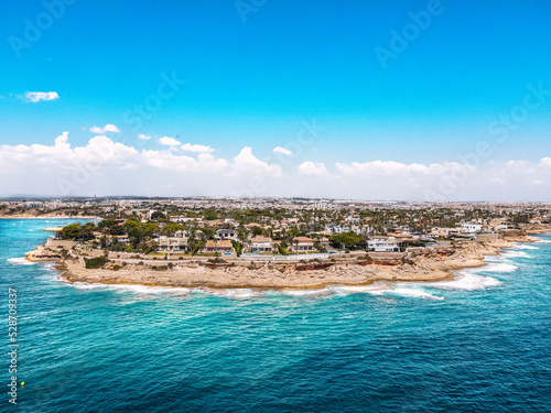 Summer card, turquoise sea and beach in Spain,Cabo Roig, Orihuela Costa photo