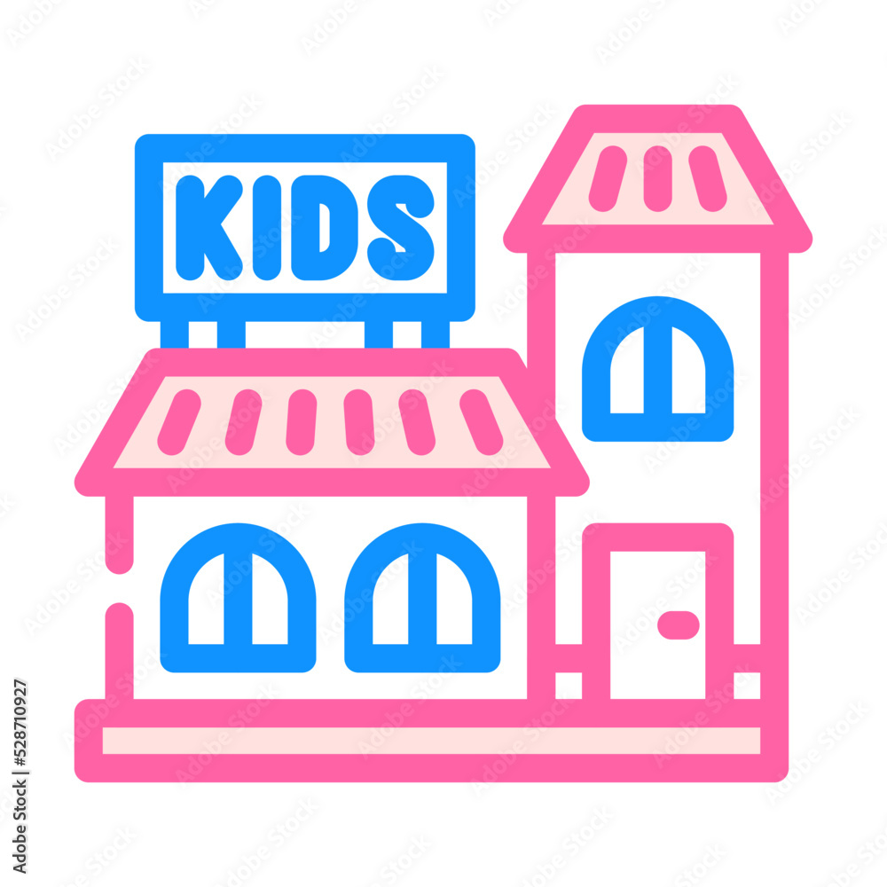 kindergarten kid leisure color icon vector. kindergarten kid leisure sign. isolated symbol illustration