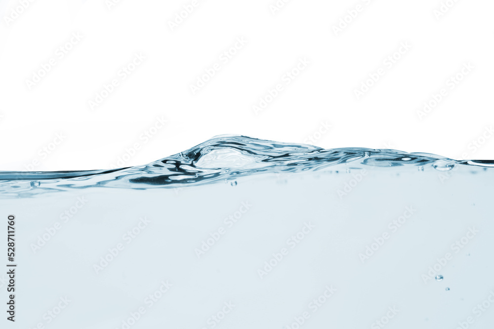 Wave of clean water and bubbles isolated on white background for design Wave of clean water and bubbles isolated on white background for design