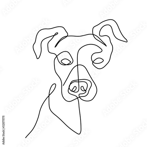 Dog portrait. Continuous line