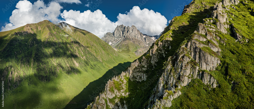 Panoramic aerial view of mountains, Georgia