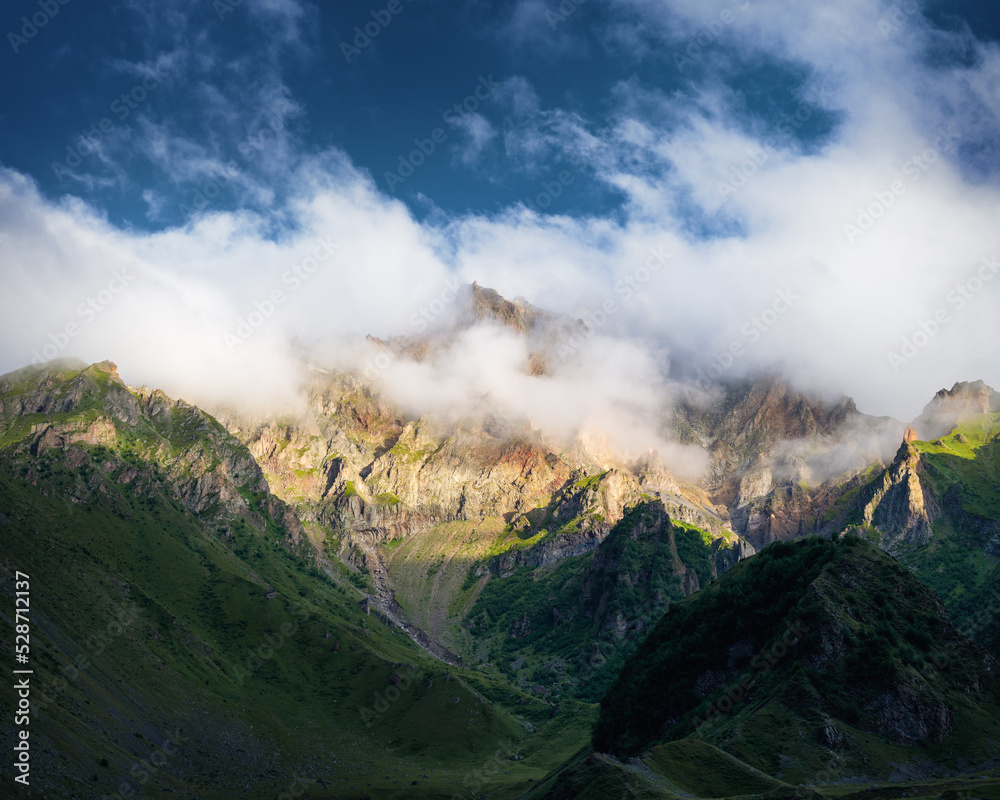Mountain view in the evening, Caucasus, Georgia