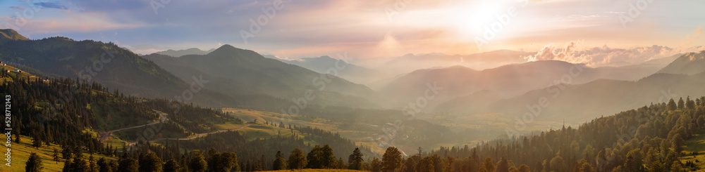 Panoramic view of Caucasus mountains in Adjara, Georgia