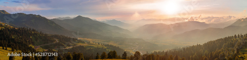 Obraz na płótnie Panoramic view of Caucasus mountains in Adjara, Georgia w salonie
