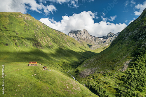 Obraz na płótnie Small cottage in mountains, Georgia w salonie