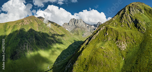 Mountain peaks and a stream, Georgia