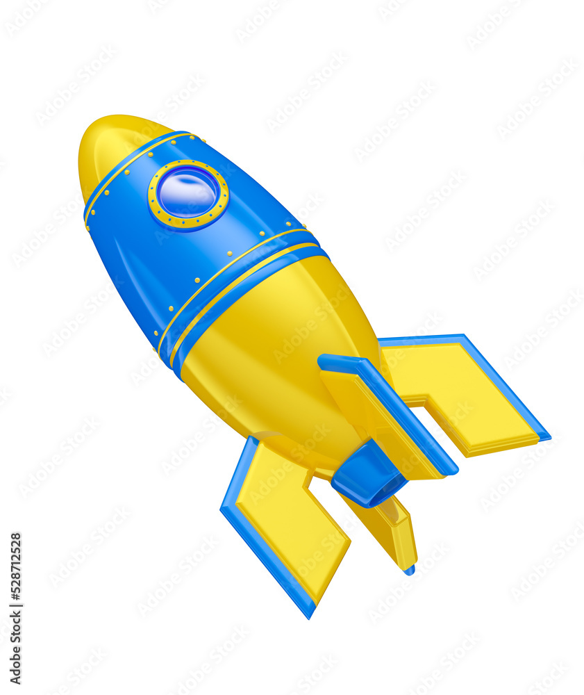 Toy rocket in 3d render realistic Toy rocket in 3d render realistic