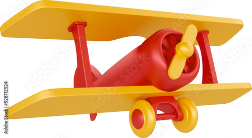 Toy plane in 3d render realistic
