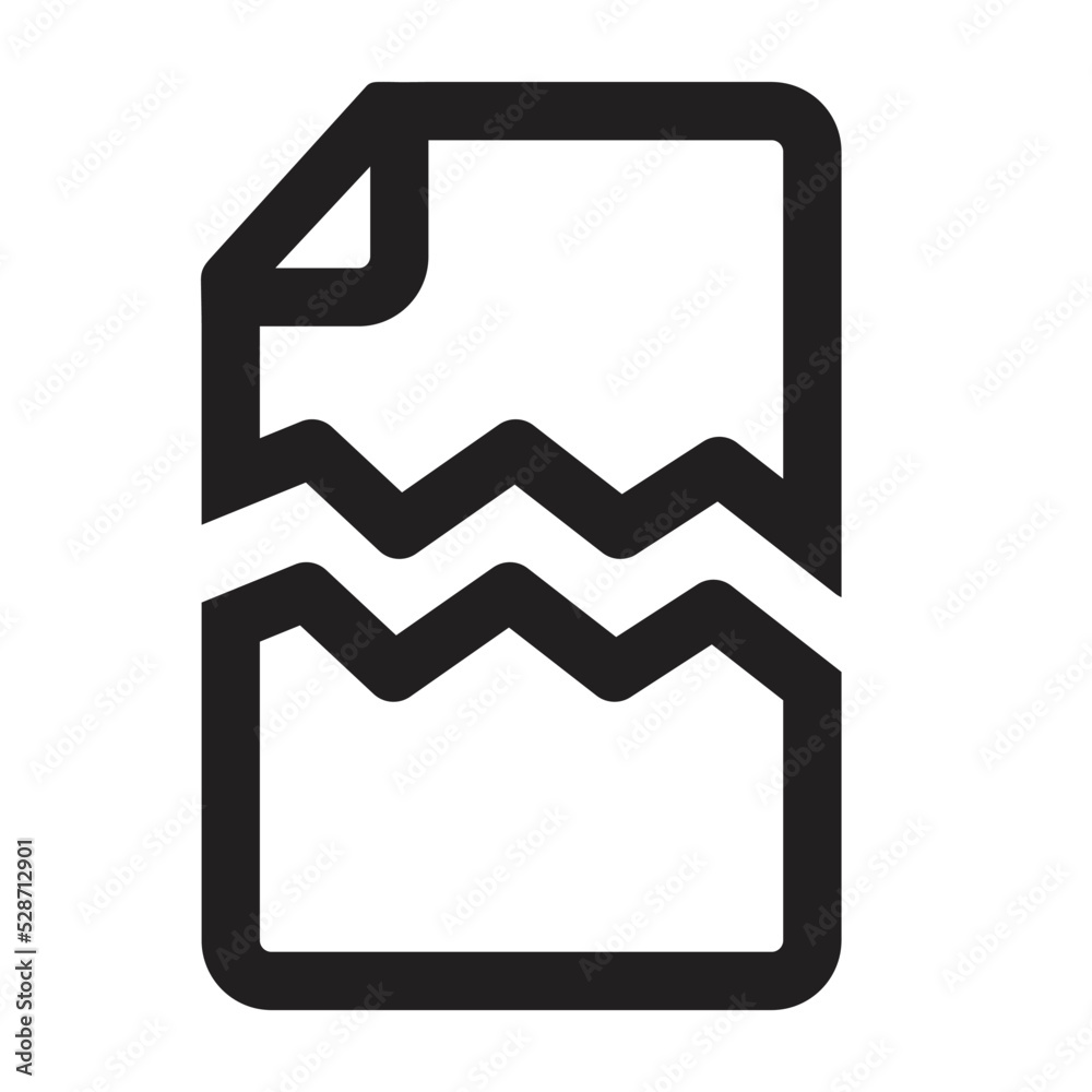 Document error icon in flat style. Document error icon in flat style.