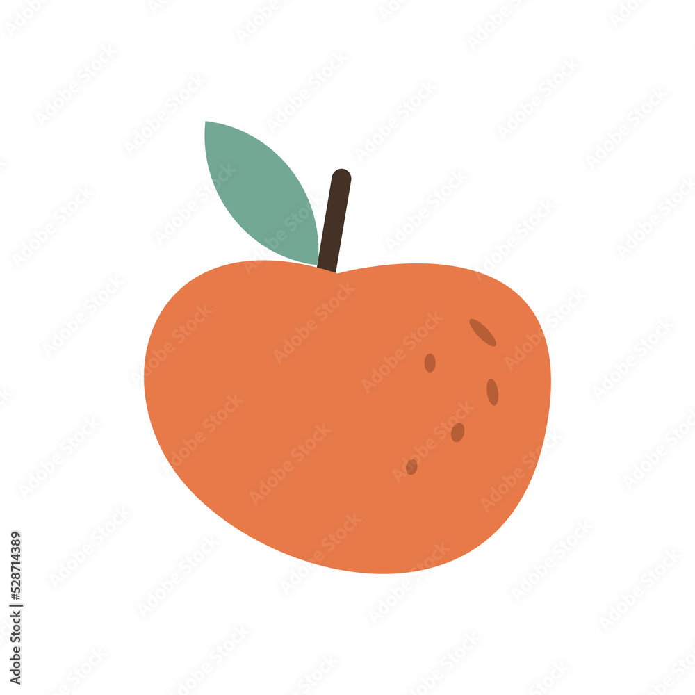 Fototapeta premium apple trendy illustration for childish style