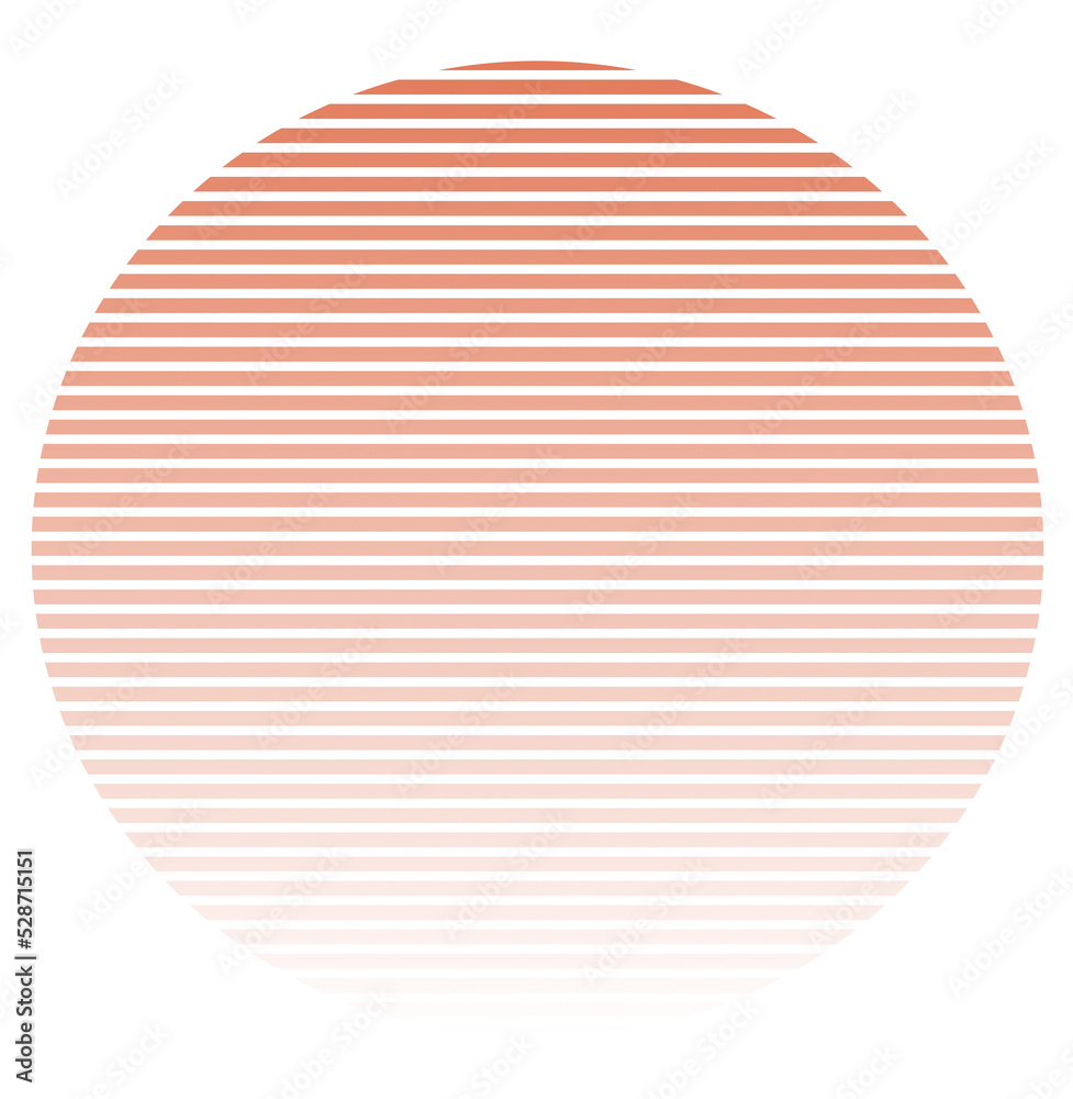 Circle looking like sun with orange gradient lined effect