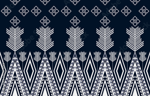 Geometric ethnic pattern seamless color blue. ethnic seamless pattern. Design for cloth business, curtain, background, carpet, wallpaper, clothing, wrapping, Batik, fabric,Vector illustration.