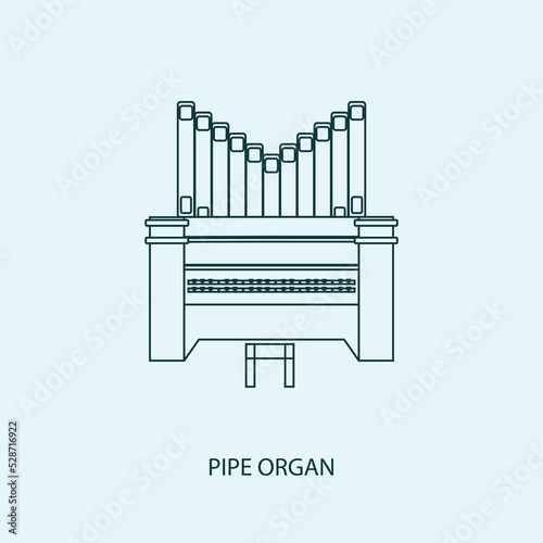pipe organ design vector icon flat isolated illustration