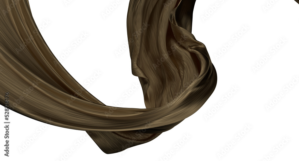 Flying gold cloth isolated on white background 3D render Flying gold cloth isolated on white background 3D render