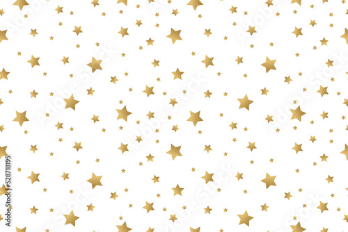 seamless golden pattern with stars, great for wrapping, textile, wallpaper, greeting card vector illustration