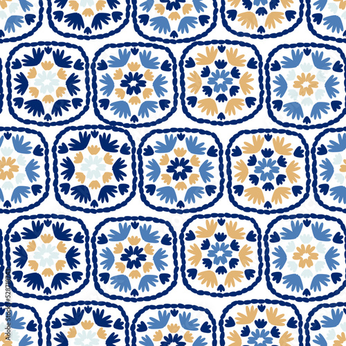 Granny square. Seamless pattern crochet