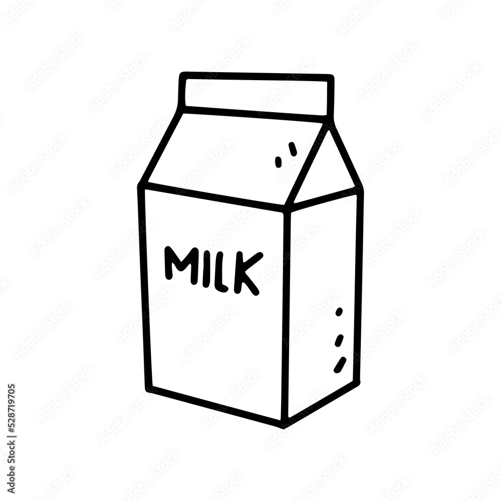 milk box line art illustration for cafe and coffee shop design element milk box line art illustration for cafe and coffee shop design element