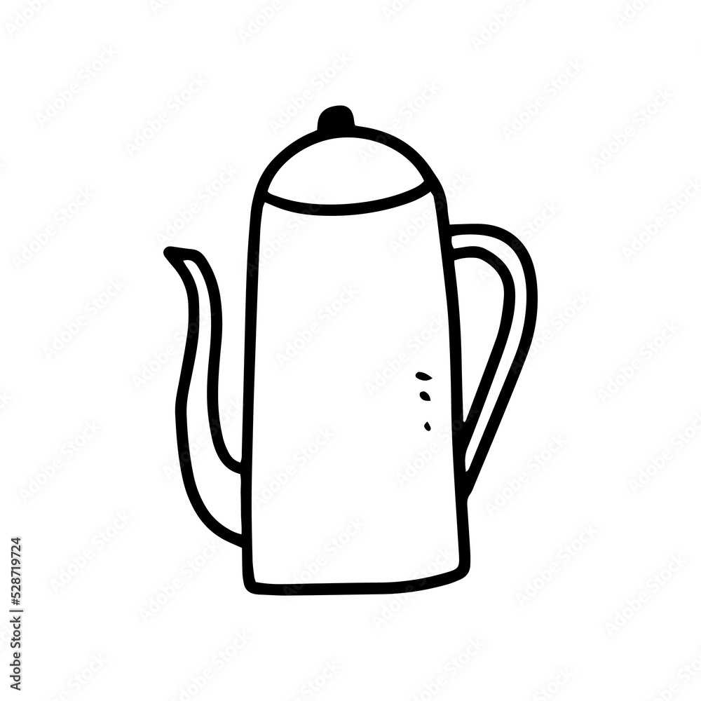 teapot line art illustration for cafe and coffee shop design element teapot line art illustration for cafe and coffee shop design element