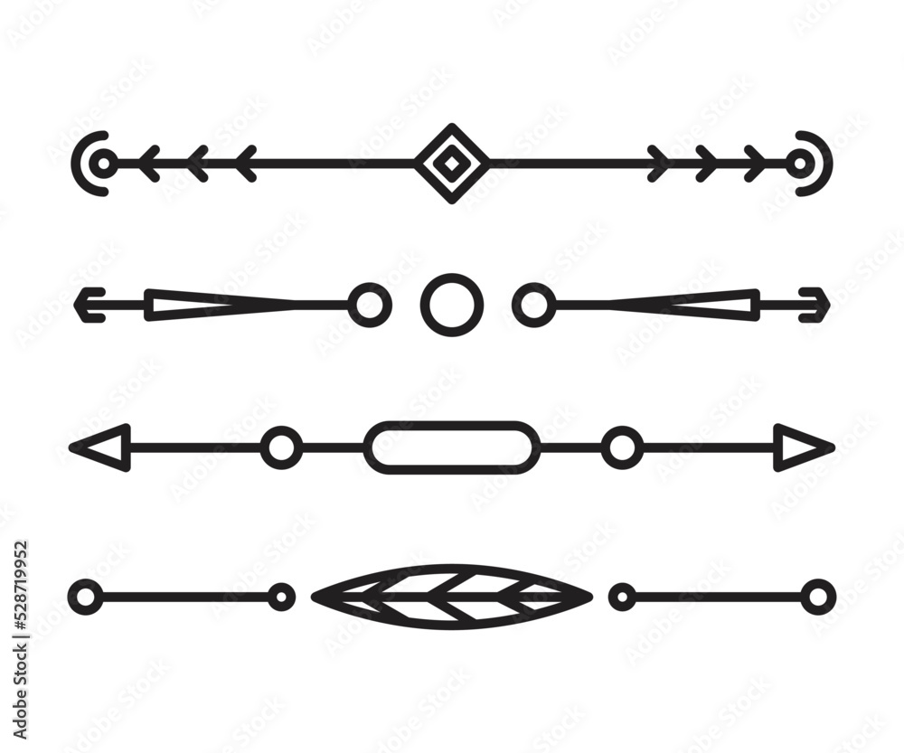 text dividers and separators set line illustration text dividers and separators set line illustration