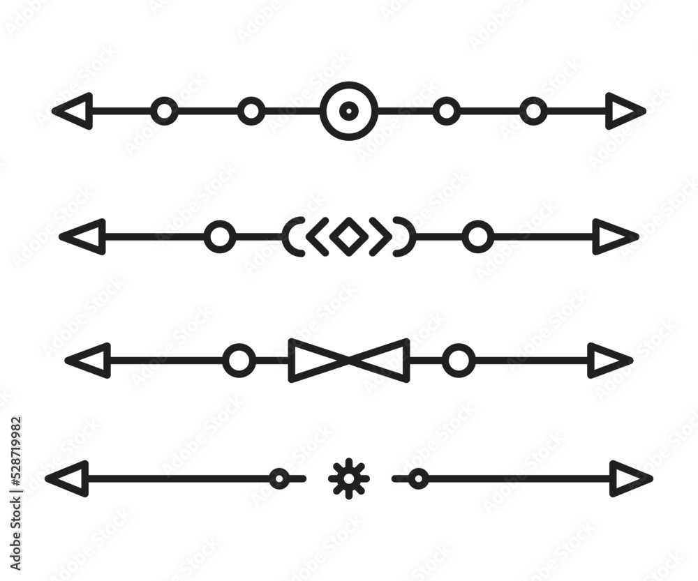 text dividers and separators set line illustration text dividers and separators set line illustration