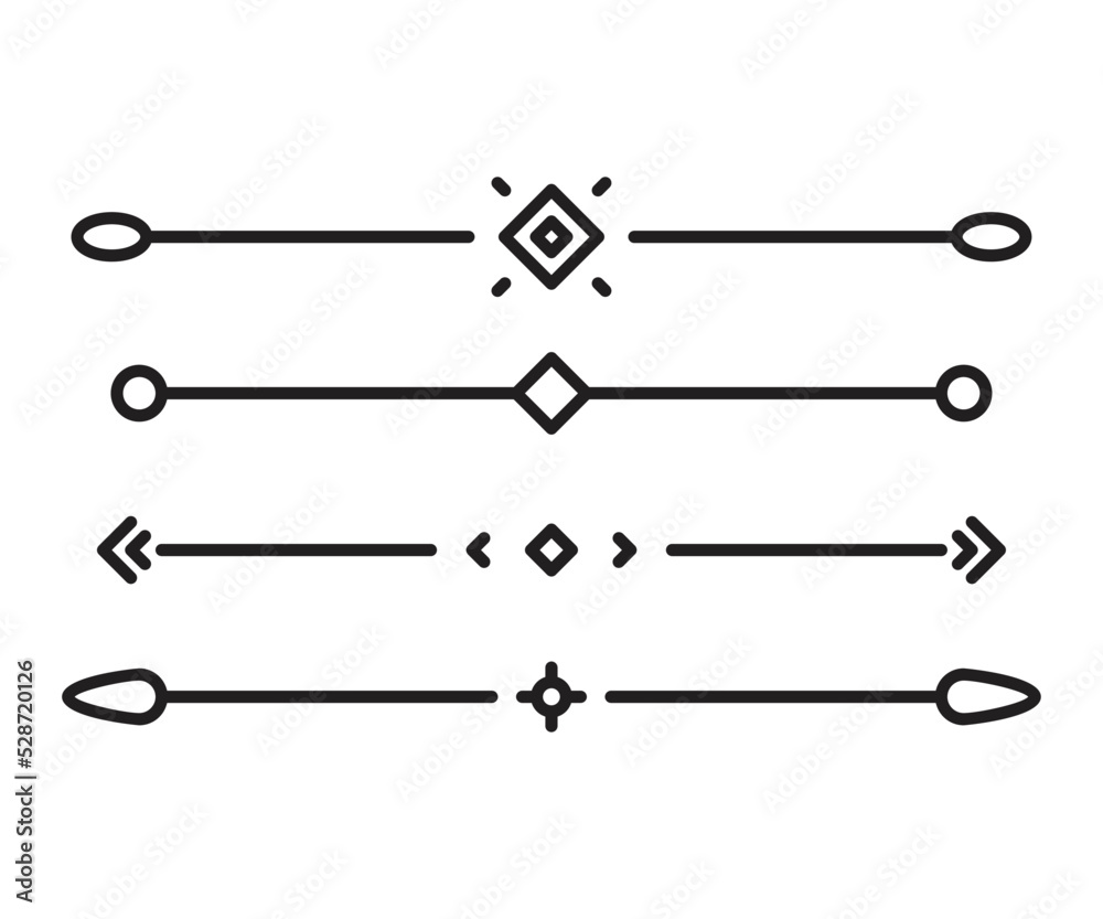 text dividers and separators set line illustration text dividers and separators set line illustration