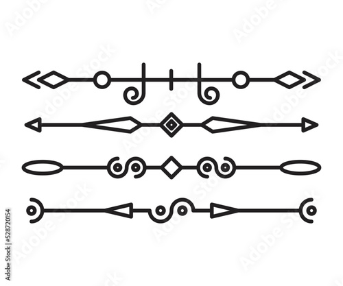 text dividers and separators set line illustration