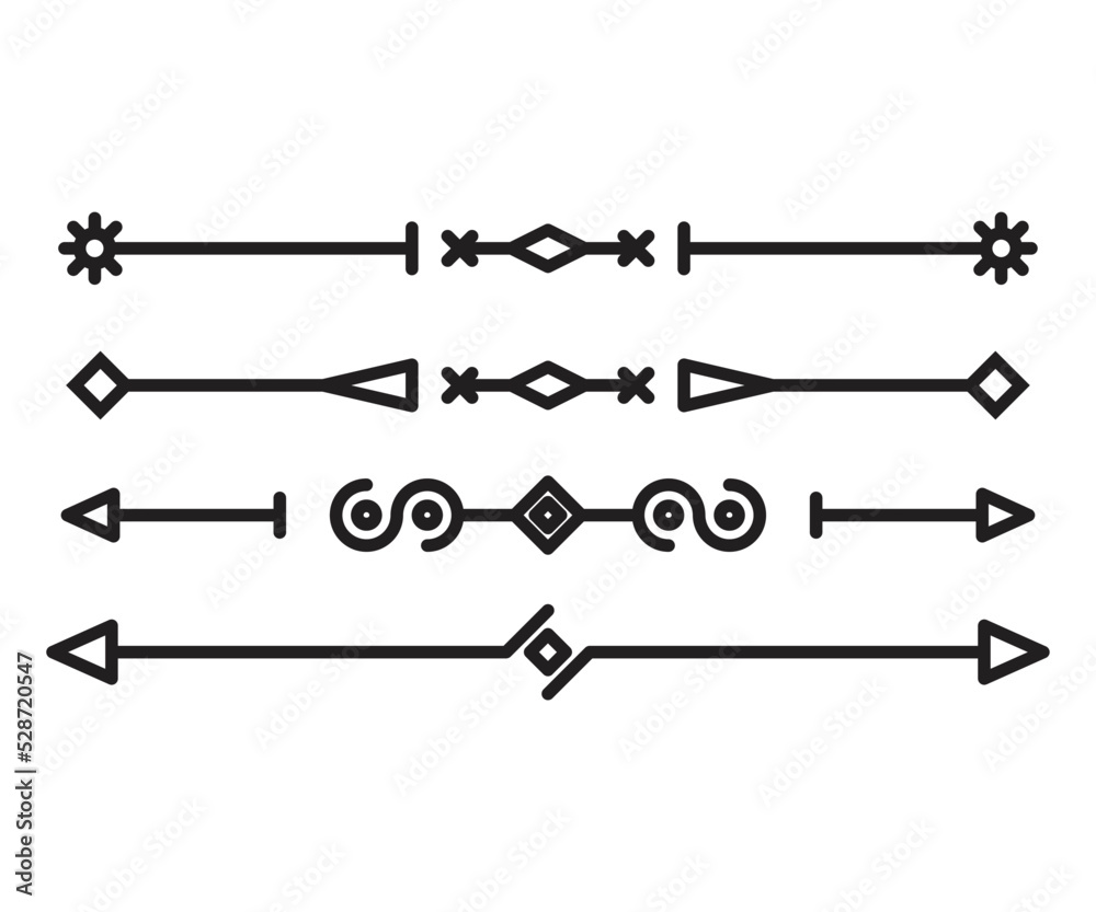 text dividers and separators set line illustration text dividers and separators set line illustration