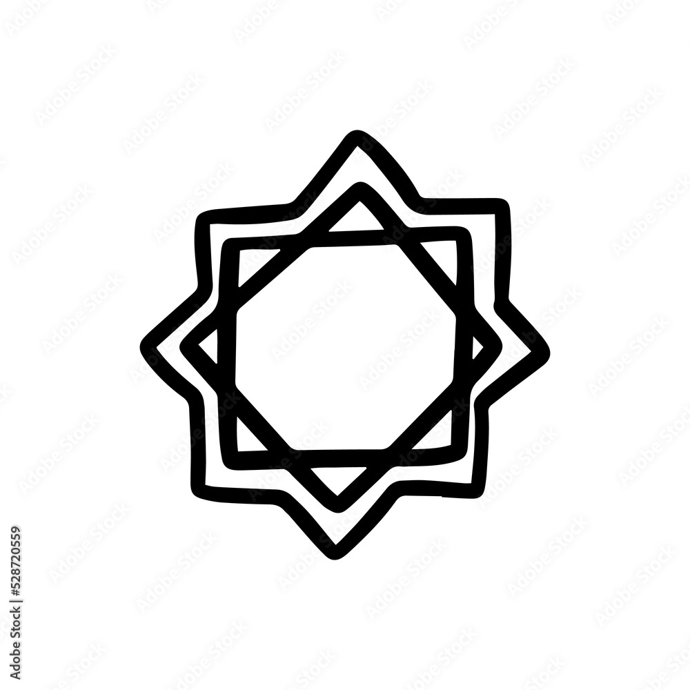 Ornament icon with thin line style. Islamic logo design. Use for islamic event like ramadhan kareem and ied mubarak or for pictogram assets Ornament icon with thin line style. Islamic logo design. Use for islamic event like ramadhan kareem and ied mubarak or for pictogram assets