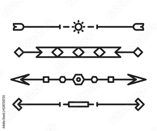 text dividers and separators set line illustration
