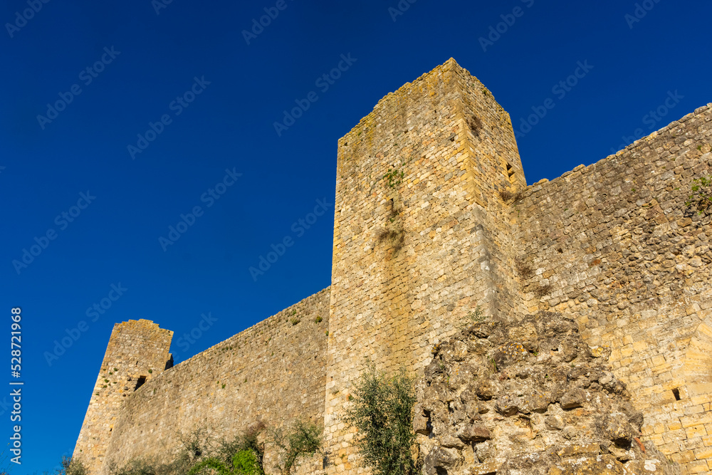 Walls of Monteriggioni medieval town, Tuscany, Italy