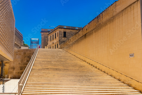 Stairs in the main square of Valletta   Malta