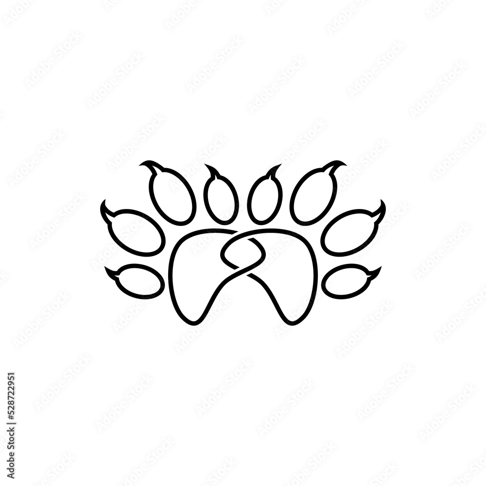 Obraz premium Animal paw icon flat sign for mobile concept and web design