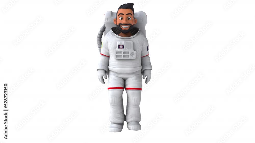 Fun 3D cartoon animation of an asian astronaut Fun 3D cartoon animation of an asian astronaut