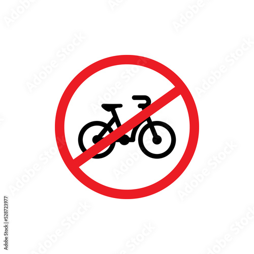 no bicycle sign template vector, no cycling symbol