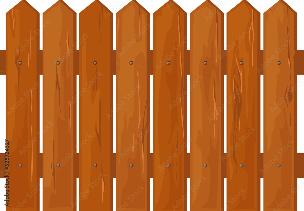 Country timber fence icon, wooden fencing isolated