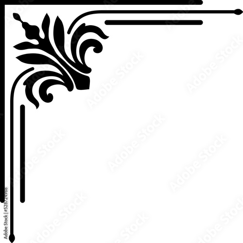 Edge of corner floral ornament decorative pattern