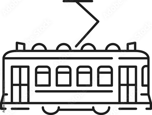 Lisbon city trolley isolated tram trolley icon