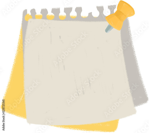 Paper Note with Yellow Pin