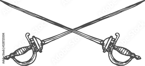 Quadro su tela Pirate sabers crossed swords or epees isolated