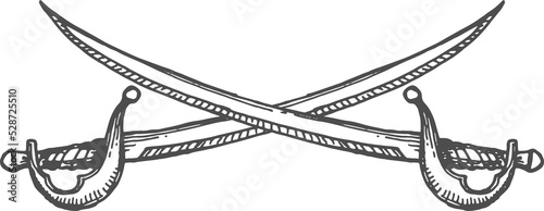 Crossed claymore Scottish sword pirate sabers icon