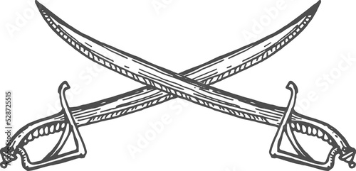 Canvastavla Pair of crossed rapiers fencing sport equipment